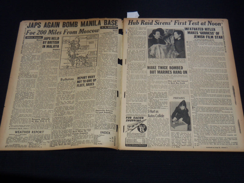 1941 DECEMBER 15 BOSTON AMERICAN NEWSPAPER - BEAT OFF ATTACK ON MANILA- NP 2151F