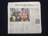 2023 NOVEMBER 24 NEW YORK TIMES - ISRAEL AND HAMAS AGREE ON PAUSE AND FIRST SWAP