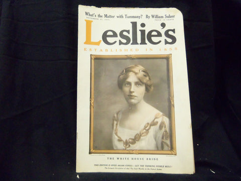 1913 NOVEMBER 27 LESLIE'S WEEKLY MAGAZINE - THE WHITE HOUSE BRIDE - ST 1255