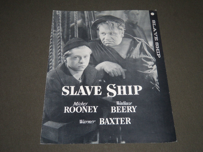 1937 SLAVE SHIP MOVIE PROMOTIONAL PIECE - MICKEY ROONEY - WALLACE BEERY - J 2453