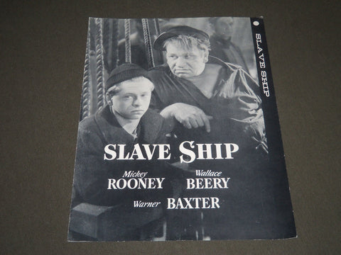 1937 SLAVE SHIP MOVIE PROMOTIONAL PIECE - MICKEY ROONEY - WALLACE BEERY - J 2453