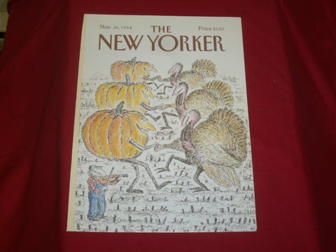 1984 NOVEMBER 26 NEW YORKER MAGAZINE FRONT COVER ONLY - GREAT ART FOR FRAMING