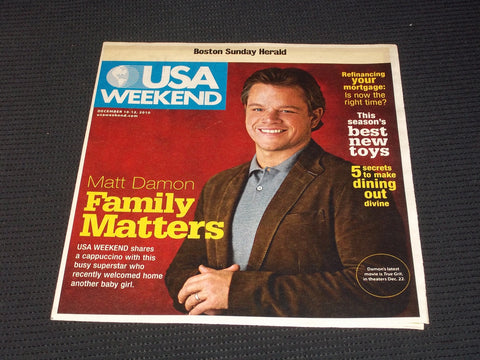 2010 DECEMBER 10 BOSTON SUNDAY HERALD USA MAGAZINE - MATT DAMON - E 4938