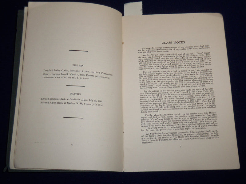 1916 THIRD ANNUAL REPORT CLASS OF 1914 DARTMOUTH COLLEGE - K 509