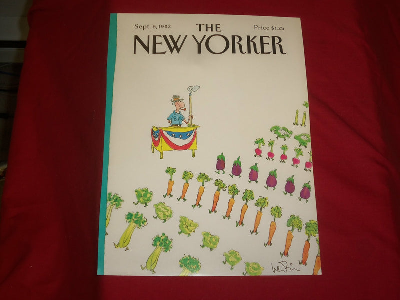 1982 SEPTEMBER 6 NEW YORKER MAGAZINE FRONT COVER ONLY - GREAT ART FOR FRAMING