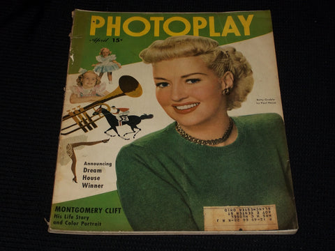 1949 APRIL PHOTOPLAY MAGAZINE - BETTY GRABLE FRONT COVER - E 1920