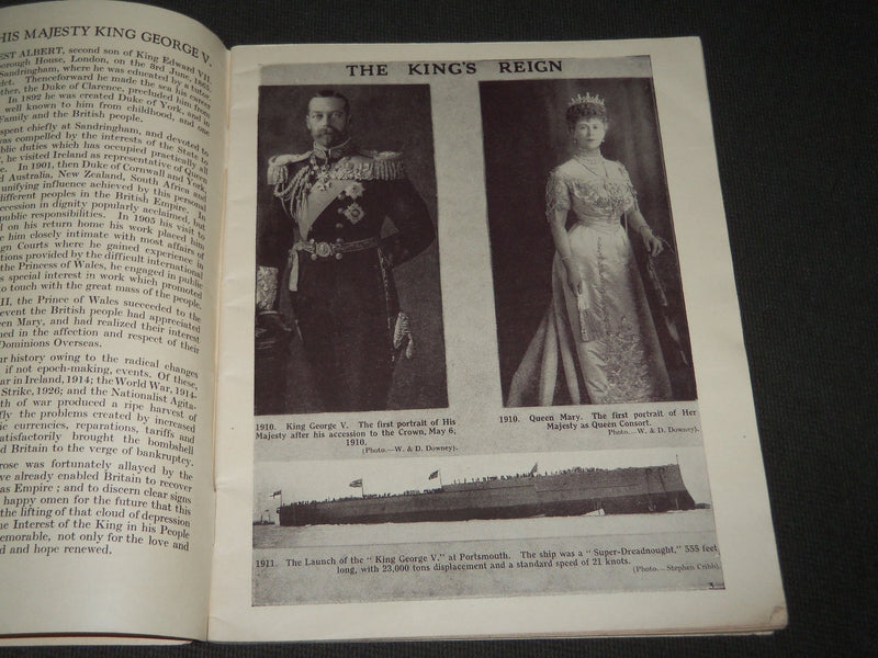 1935 THE KING'S REIGN TOLD IN PICTURES PROGRAM - GREAT PHOTOS - J 2825