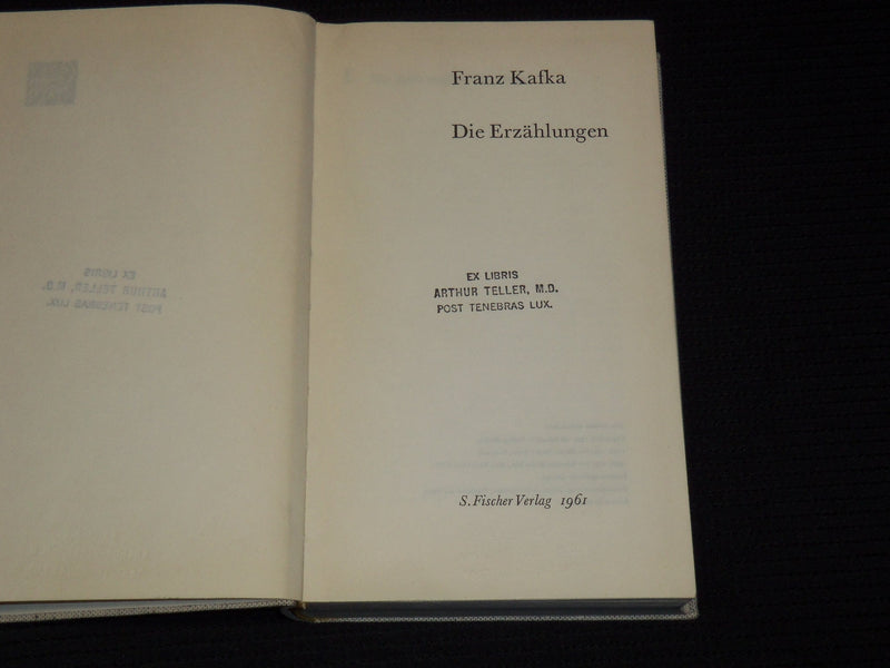 1958-1961 FRANZ KAFKA BOOK LOT OF 2 - EINE BIOGRAPHIE -DIE EZRAHLUNGEN- KD 6494A