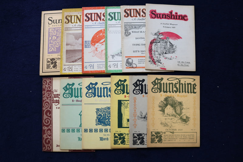 1927-1932 SUNSHINE A SOULFUL MAGAZINE - LOT OF 12 - DIGEST SIZE - K 1479