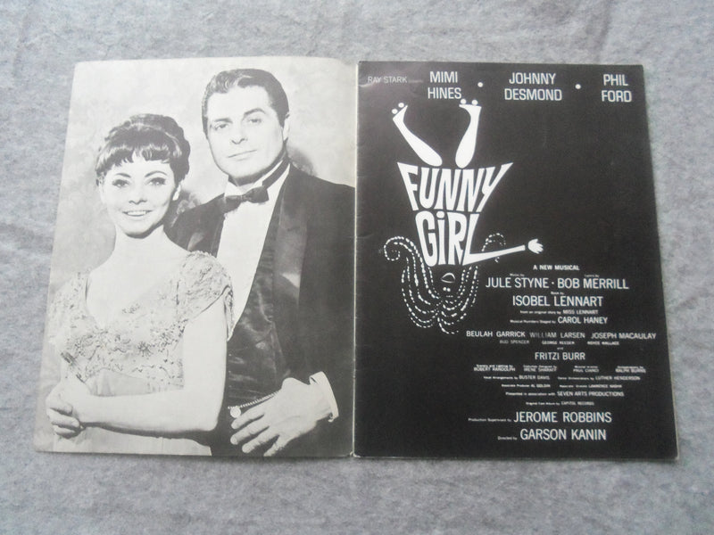 1966 FUNNY GIRL BROADWAY PROGRAM - MIMI HINES- JOHNNY DESMOND- PHIL FORD- J 7623