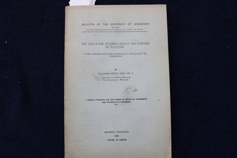 1914 THE VALUATION OF URBAN REALTY FOR TAXATION - UNIV. OF WISCONSIN - K 1475