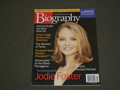 1999 NOVEMBER BIOGRAPHY MAGAZINE - JODIE FOSTER COVER - B 3737