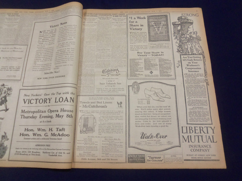 1919 MAY 7 NEW YORK TIMES - MILLION CHEER 77TH ON 5TH AVENUE - NT 9240