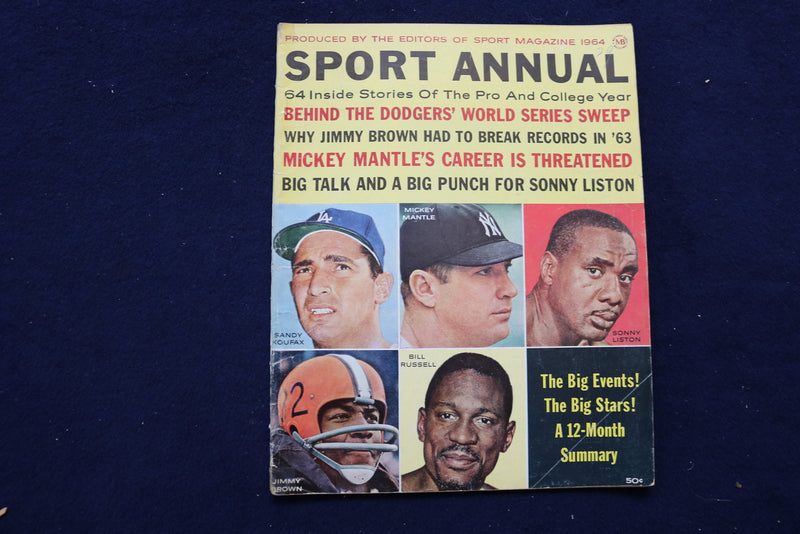 1964 SPORT ANNUAL MAGAZINE - KOUFAX-MANTLE-RUSSELL COVER - E 11871