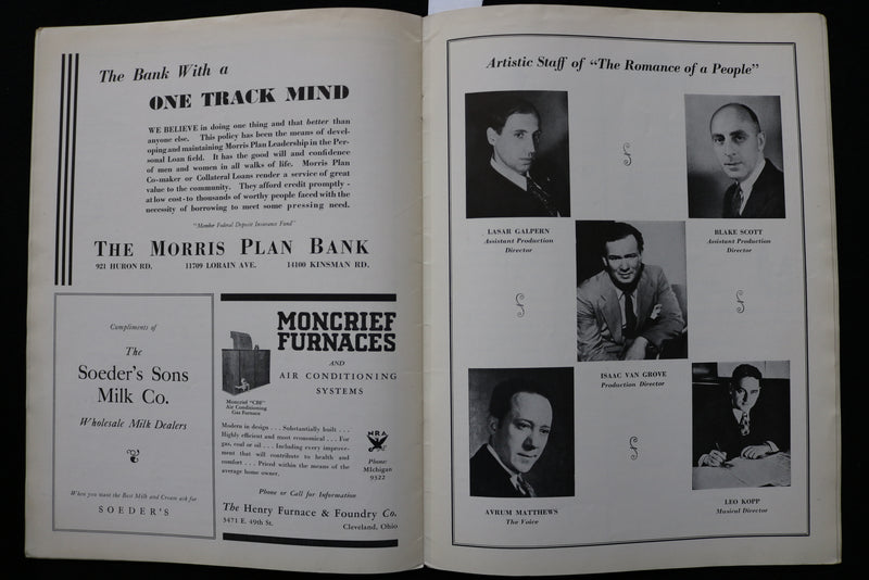 1934 THE ROMANCE OF A PEOPLE PROGRAM - JEWISH REFUGEES - K 2271
