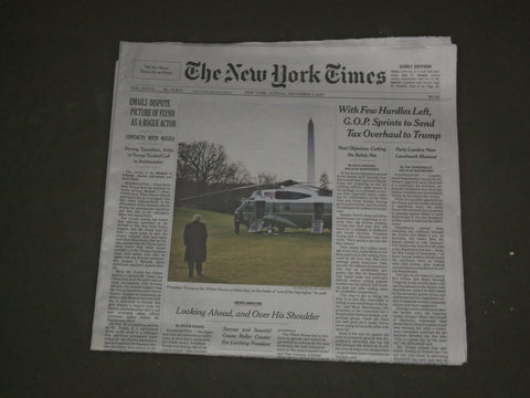 2017 DECEMBER 3 NEW YORK TIMES - GOP SPRINTS TO SEND TAX OVERHAUL TO TRUMP