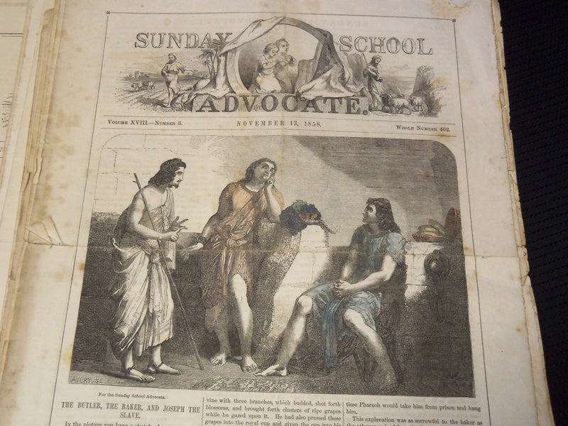 1858-1877 SUNDAY SCHOOL ADVOCATE NEWSPAPER LOT OF 225 ISSUES - O 3300
