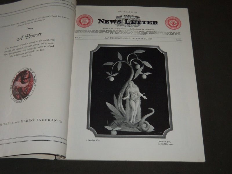 1927 DECEMBER SAN FRANCISCO NEWS LETTER MAGAZINE - CHRISTMAS - ST 5025