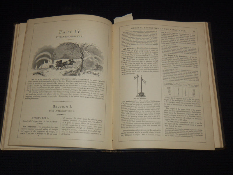 1884 EDWIN HOUSTON'S ELEMENTS OF PHYSICAL GEOGRAPHY - COLOR MAPS - KD 7979