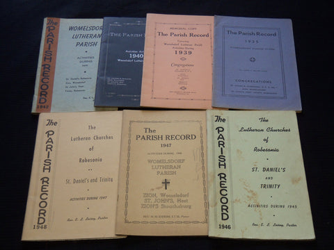 1935-1948 THE PARISH RECORD WOMELSDORF LOT OF 7 ISSUES - O 2805M