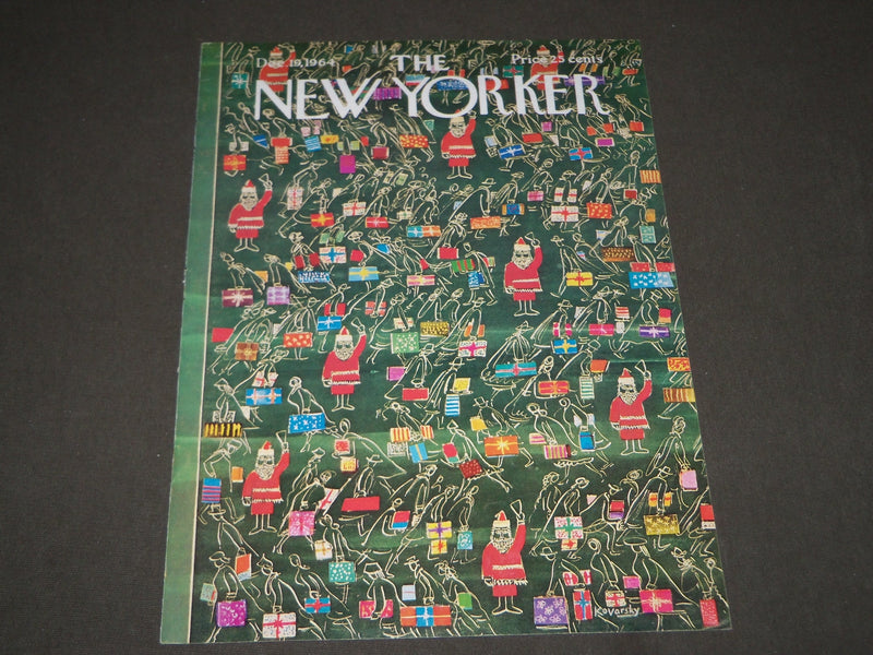 1964 DECEMBER 19 NEW YORKER MAGAZINE FRONT COVER ONLY - GREAT ART FOR FRAMING