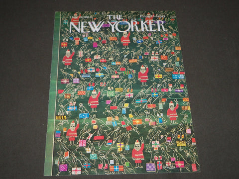 1964 DECEMBER 19 NEW YORKER MAGAZINE FRONT COVER ONLY - GREAT ART FOR FRAMING