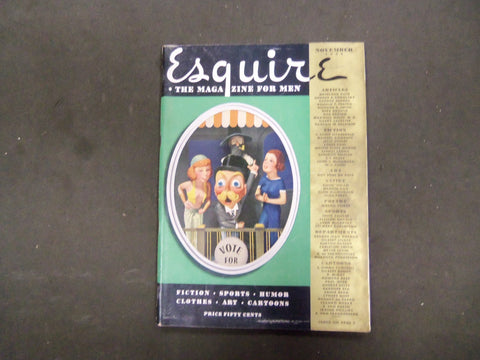 1936 NOVEMBER ESQUIRE MAGAZINE - NICE ILLUSTRATIONS, COVER AND ADS - ST 3088
