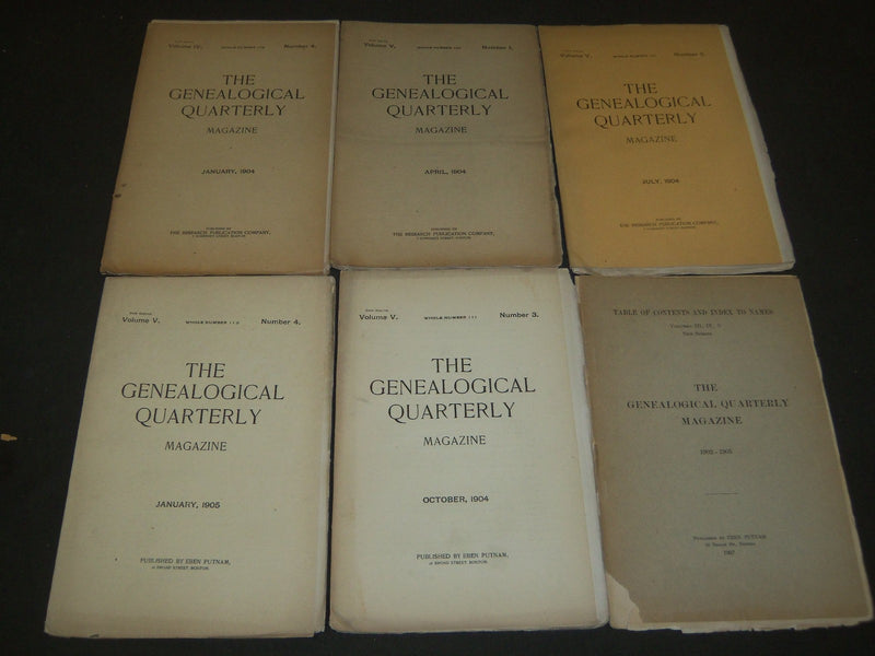 1900-1907 THE GENEALOGICAL QUARTERLY MAGAZINE LOT OF 18 + INDEX - WR 159