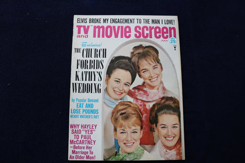 1967 JULY TV AND MOVIE SCREEN MAGAZINE - LENNON SISTERS COVER - E 12846