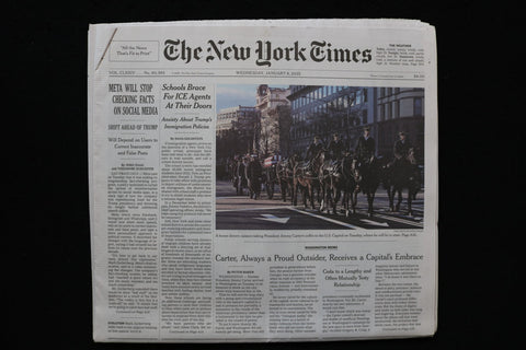 2025 JANUARY 8 NEW YORK TIMES - META WILL STOP CHECKING FACTS ON SOCIAL MEDIA