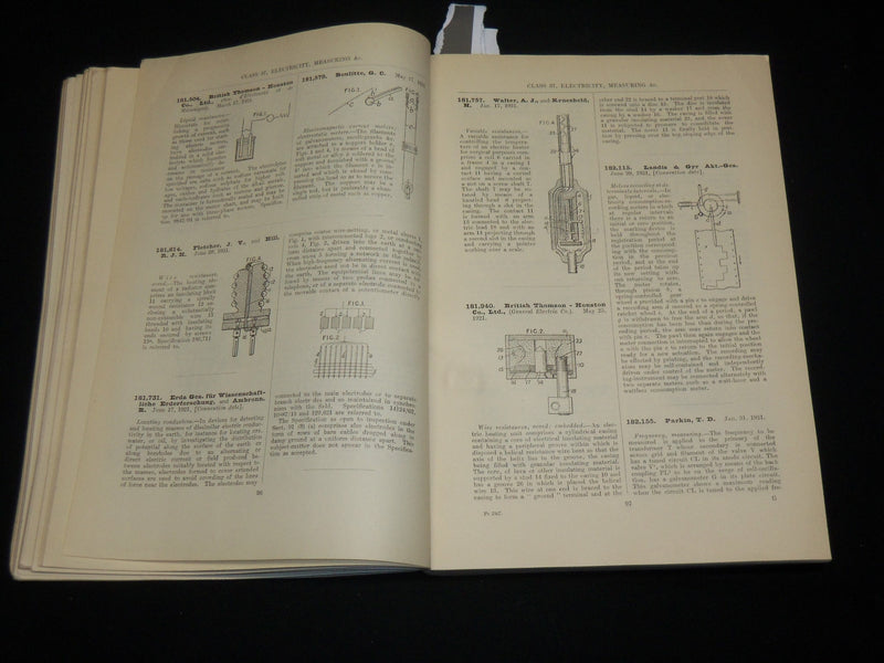 1928 ABRIDGMENTS OF SPECIFICATIONS CLASS 37 ELECTRICITY CATALOGUE - J 6223