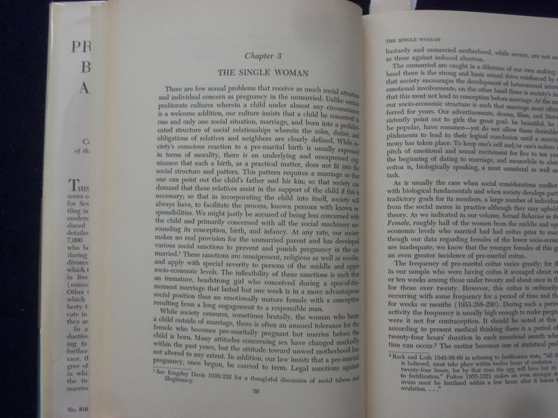 1958 PREGNANCY, BIRTH AND ABORTION HARDCOVER BOOK BY PAYL GEBHARD- KD 8610