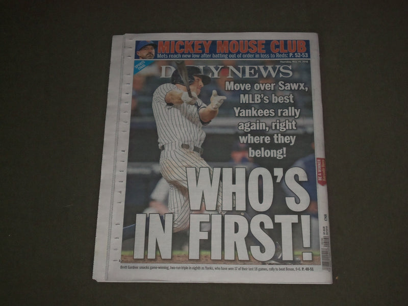 2018 MAY 10 NEW YORK DAILY NEWS - NY METS BAT OUT OF ORDER, LOSE IN 10TH