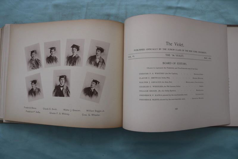 1896 THE VIOLET NEW YORK UNIVERSITY YEARBOOK - YB 3591