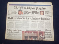 1998 SEP 29 PHILADELPHIA INQUIRER-BIDDER CUTS OFFER ALLEGHENY HOSPITALS- NP 7168