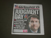 2018 SEP 27 NEW YORK POST NEWSPAPER - BRETT KAVANAUGH & CHRISTINE BLASEY FORD