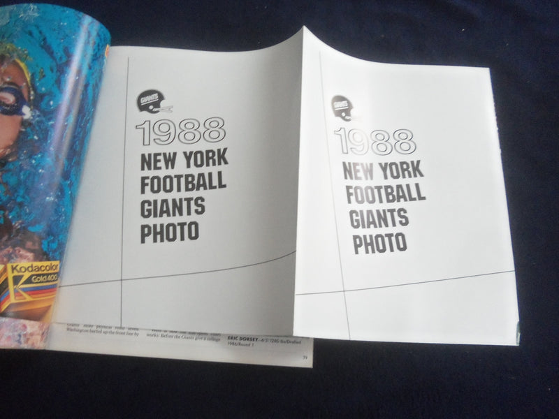 1988 NOVEMBER 6 GAMEDAY MAGAZINE - NEW YORK GIANTS VS. DALLAS COWBOYS - SP 4686H