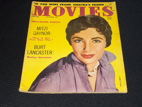 1955 OCTOBER MOVIES MAGAZINE - LIZ TAYLOR FRONT COVER - E 16188