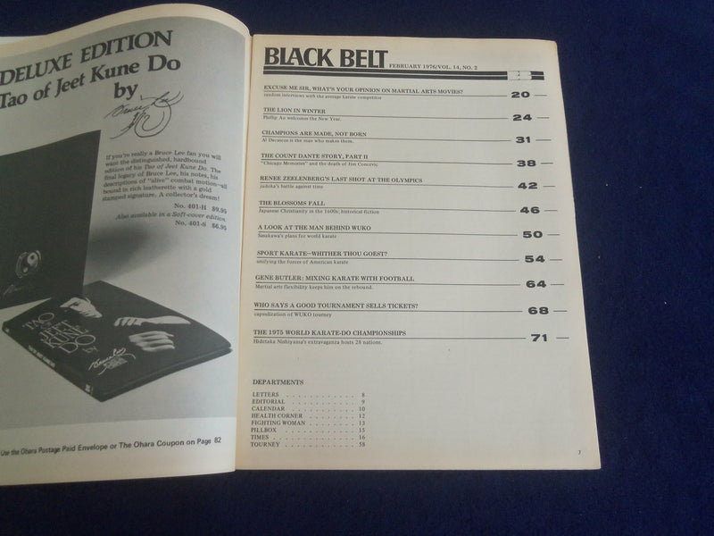 1976 FEBRUARY BLACK BELT MAGAZINE - AL DACASCOS COVER - F 375H