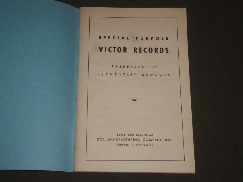 1940'S SPECIAL PURPOSE VICTOR RECORDS CATALOG - ELEMENTARY SCHOOL - J 2456