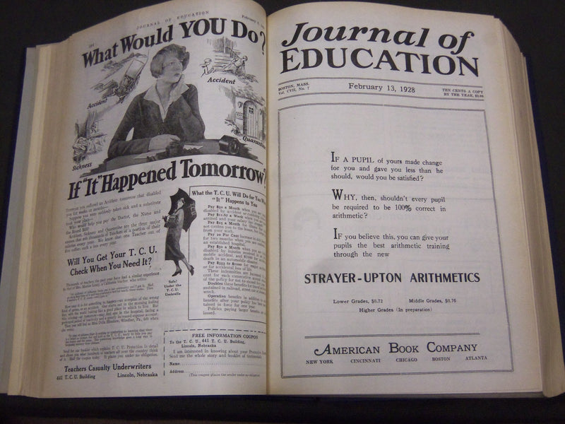 1928 JANUARY-DECEMBER JOURNAL OF EDUCATION BOUND VOLUME - COMPLETE YEAR - R 891