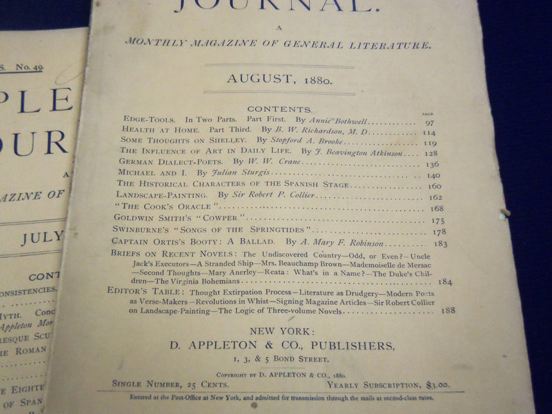 1880 APPLETON'S JOURNAL LOT OF 12 ISSUES COMPLETE YEAR - NICE STORIES - WR 688