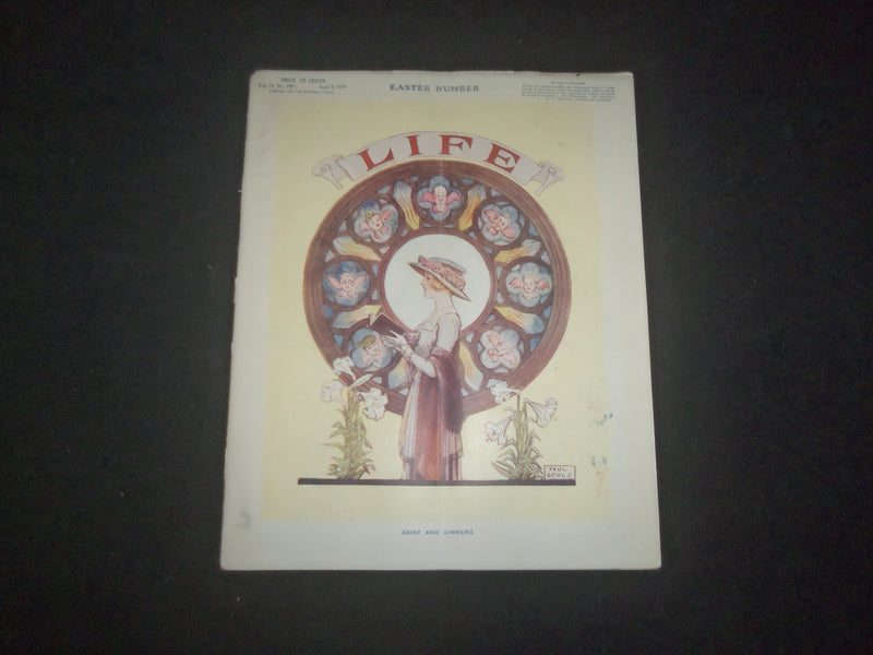1919 APRIL 3 LIFE MAGAZINE - EASTER NUMBER - SAINT AND SINNERS - L 768X