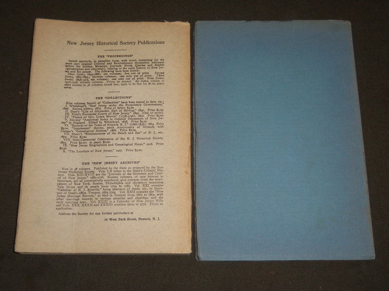 1928-1954 PROCEEDINGS OF THE NEW JERSEY HISTORICAL SOCIETY LOT OF 2 - O 1662G