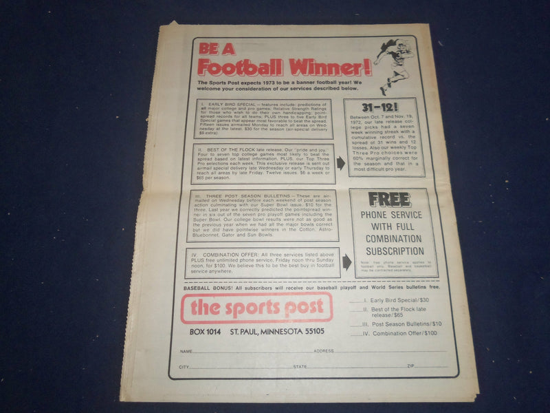 1973 AUG 20-22 SPORTS EYE NEWSPAPER - OTB ADVANCE BETS ON ROOSEVELT - NP 5599