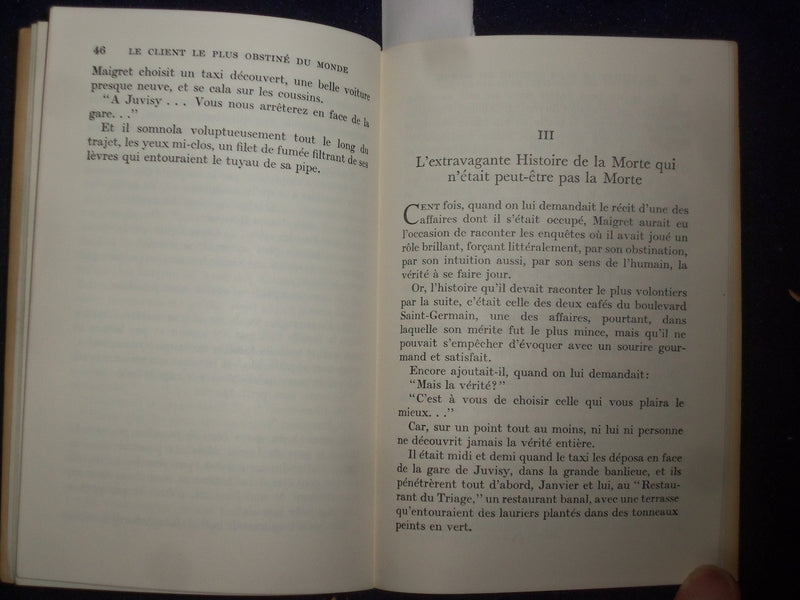 1965 LE CLIENT LE PLUS OBSTINE DU MONDE BY GEORGES SIMENON - FRENCH TEXT- J 9492