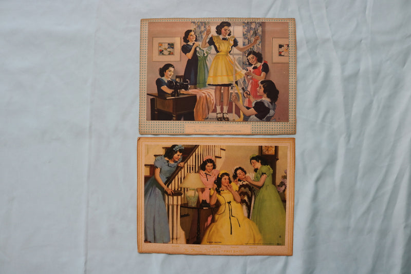 1940'S THE DIONNE QUINTUPLETS PROMO CARDS - LOT OF 2 - K 2582