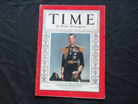1937 MARCH 8 TIME MAGAZINE - KING GEORGE VI - T 555