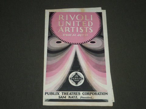 1928 RIVOLI UNITED ARTISTS PROGRAM - BROADWAY AT 49TH STREET - J 2393