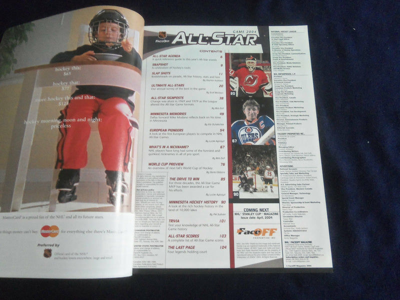 2004 FEBRUARY 8 THE OFFICIAL NHL GAME MAGAZINE - ALL STAR GAME 2004 - ST 7143